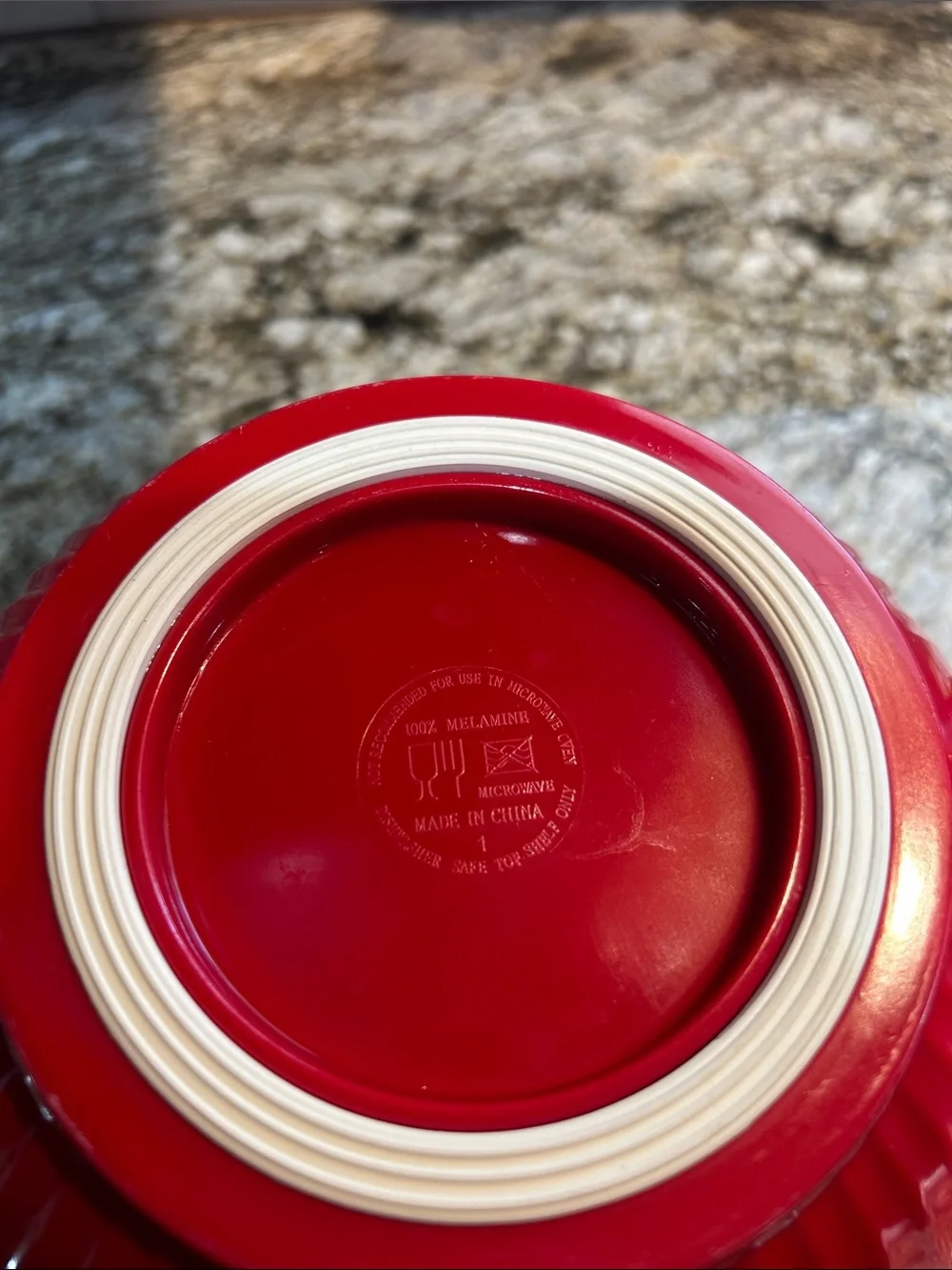 Melamine Material Large Red Mixing Bowl with Handle
